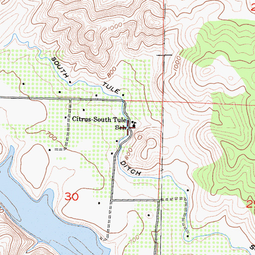 Topographic Map of Citrus-South Tule Elementary School, CA