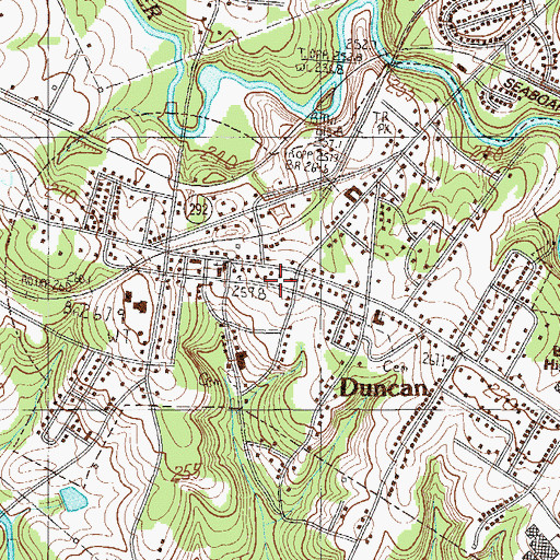 Topographic Map of Town of Duncan, SC