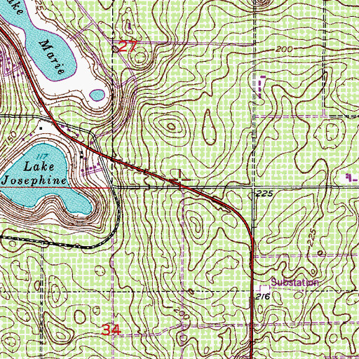 Topographic Map of Town of Dundee, FL