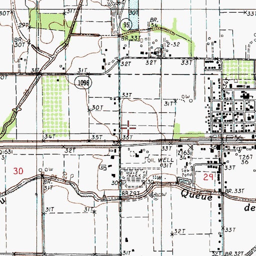 Topographic Map of Town of Duson, LA