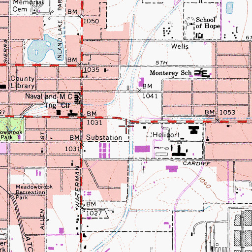 Topographic Map of City Creek, CA