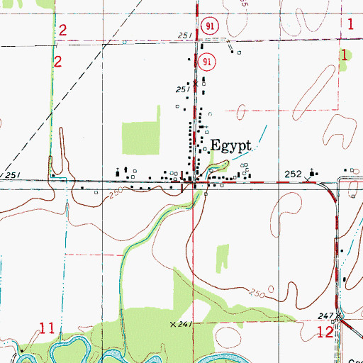Topographic Map of Town of Egypt, AR