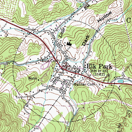Topographic Map of Town of Elk Park, NC