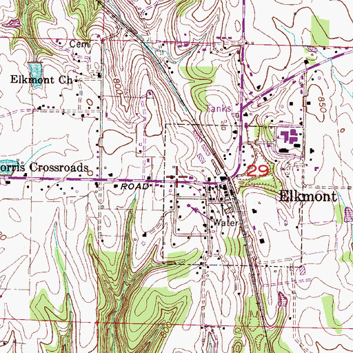 Topographic Map of Town of Elkmont, AL