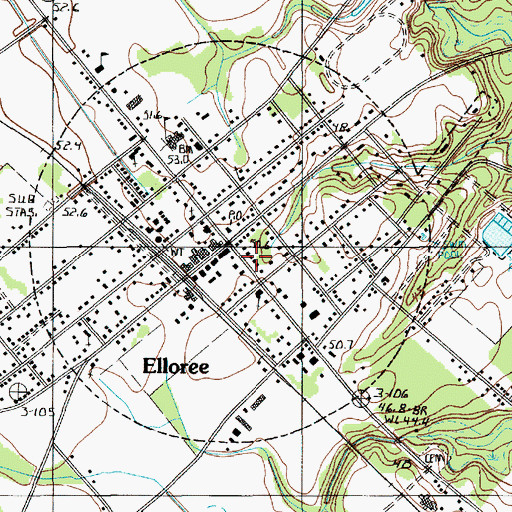 Topographic Map of Town of Elloree, SC