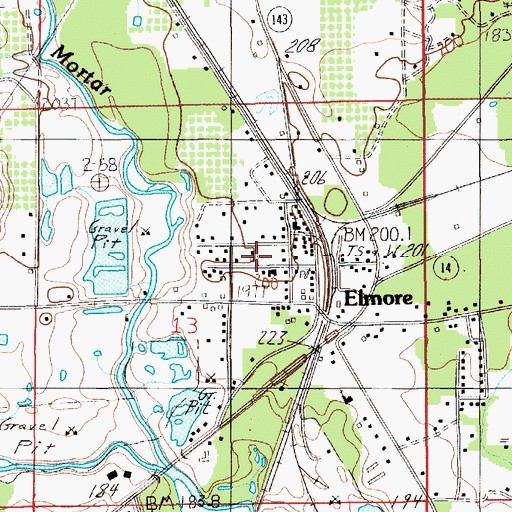 Topographic Map of Town of Elmore, AL