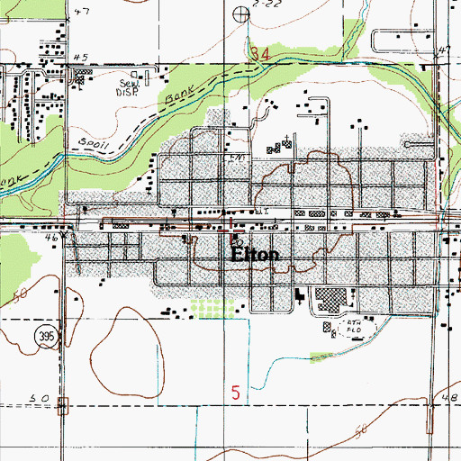 Topographic Map of Town of Elton, LA