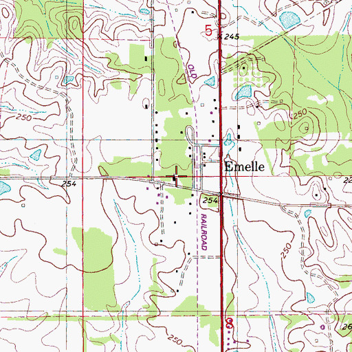 Topographic Map of Town of Emelle, AL