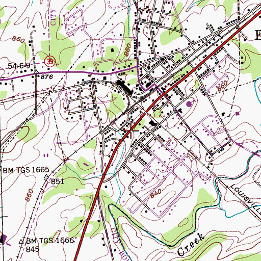 Topographic Map of Town of Englewood, TN