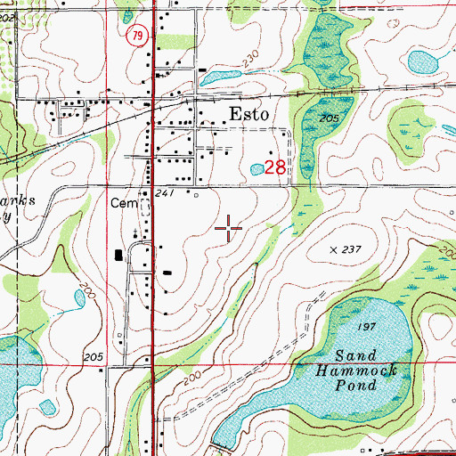Topographic Map of Town of Esto, FL