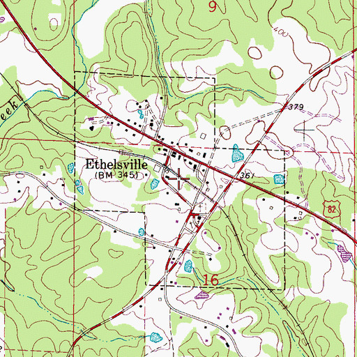 Topographic Map of Town of Ethelsville, AL
