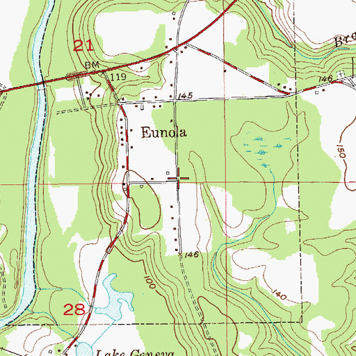 Topographic Map of Town of Eunola (historical), AL