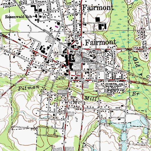 Topographic Map of Town of Fairmont, NC
