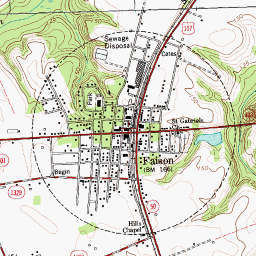 Topographic Map of Town of Faison, NC
