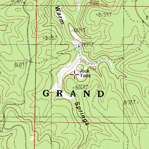 Topographic Map of Jack Tank, AZ