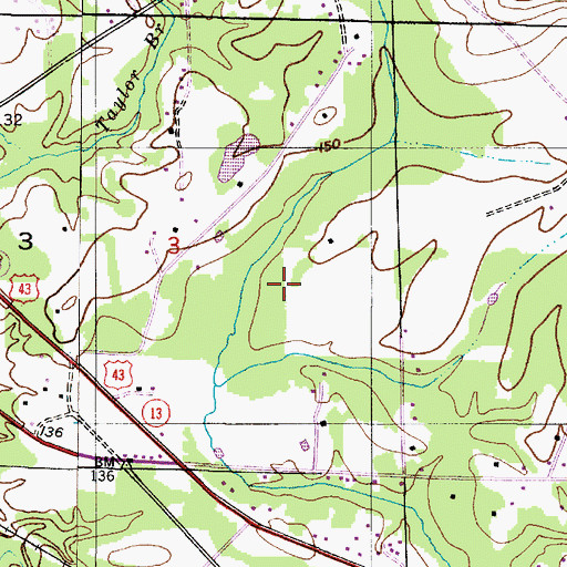 Topographic Map of Town of Forkland, AL