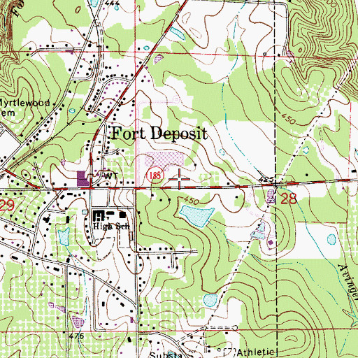 Topographic Map of Town of Fort Deposit, AL