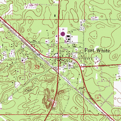 Topographic Map of Town of Fort White, FL