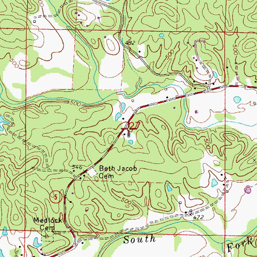 Topographic Map of Town of Fountain Lake, AR