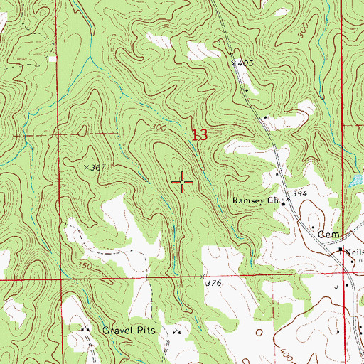 Topographic Map of Town of Franklin, AL