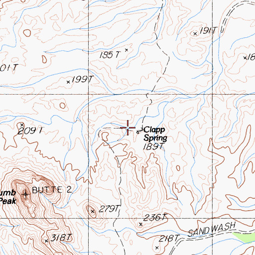 Topographic Map of Clapp Spring, CA