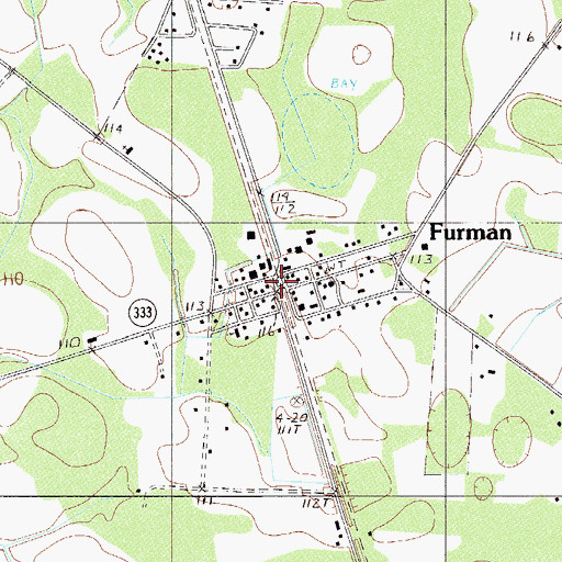 Topographic Map of Town of Furman, SC