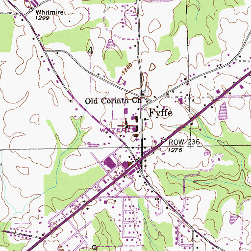 Topographic Map of Town of Fyffe, AL