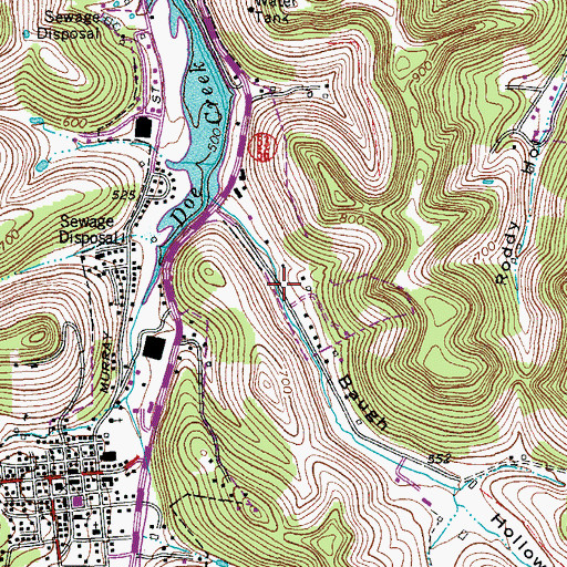 Topographic Map of Town of Gainesboro, TN