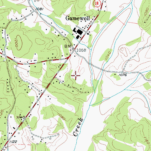 Topographic Map of Town of Gamewell, NC
