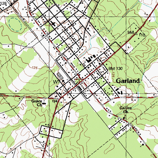 Topographic Map of Town of Garland, NC