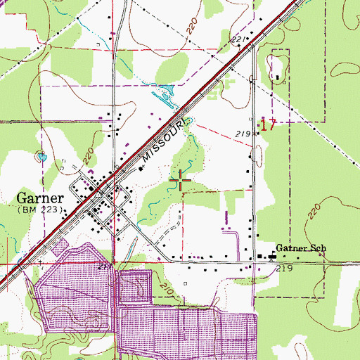 Topographic Map of Town of Garner, AR