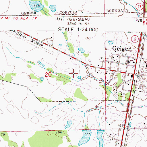 Topographic Map of Town of Geiger, AL