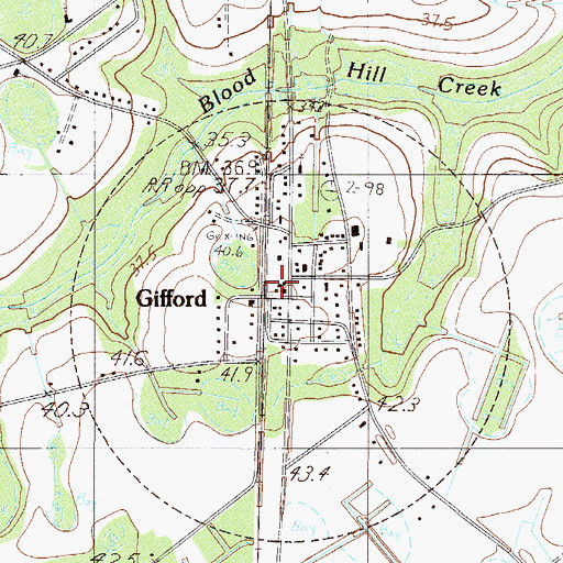 Topographic Map of Town of Gifford, SC