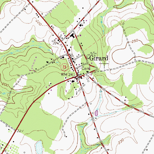 Topographic Map of Town of Girard, GA