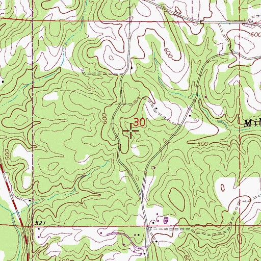 Topographic Map of Town of Glen Allen, AL