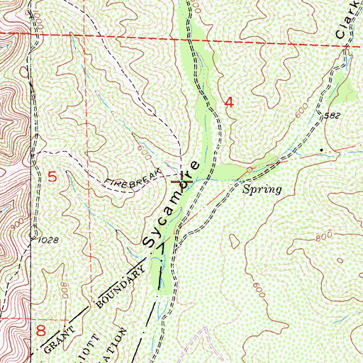 Topographic Map of Clark Canyon, CA