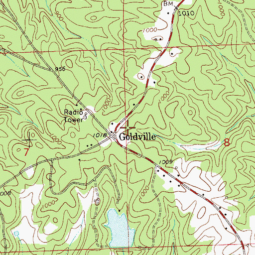 Topographic Map of Town of Goldville, AL