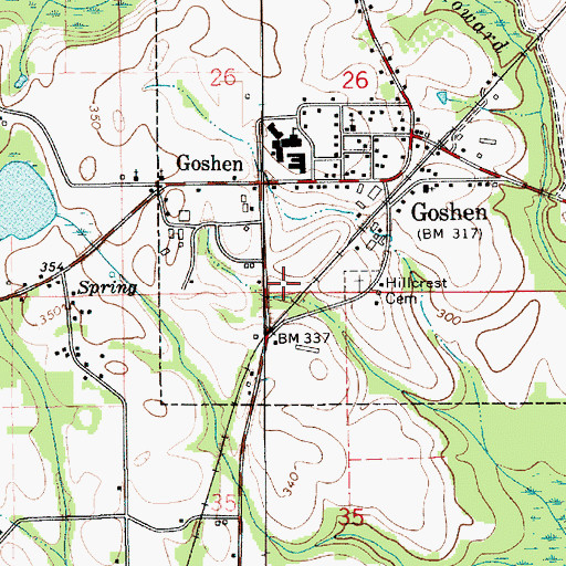 Topographic Map of Town of Goshen, AL