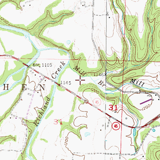 Topographic Map of Town of Goshen, AR