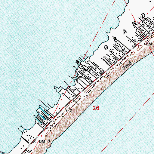 Topographic Map of Town of Grand Isle, LA