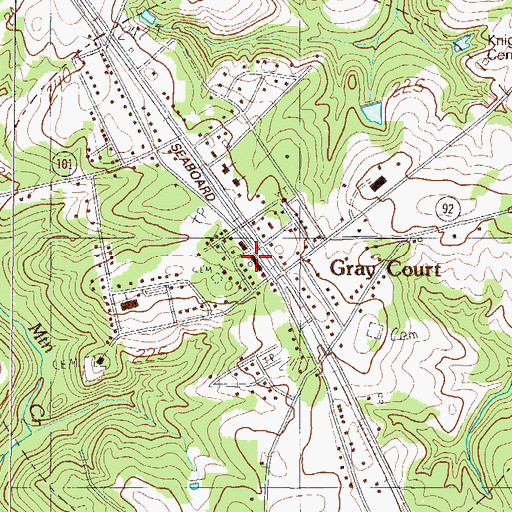 Topographic Map of Town of Gray Court, SC