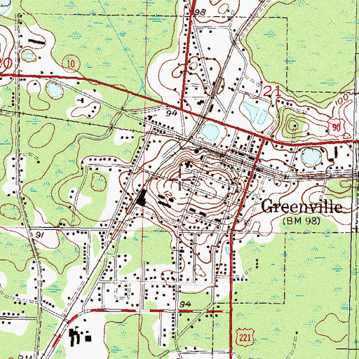 Topographic Map of Town of Greenville, FL