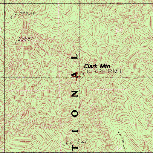 Topographic Map of Clark Mountain, CA