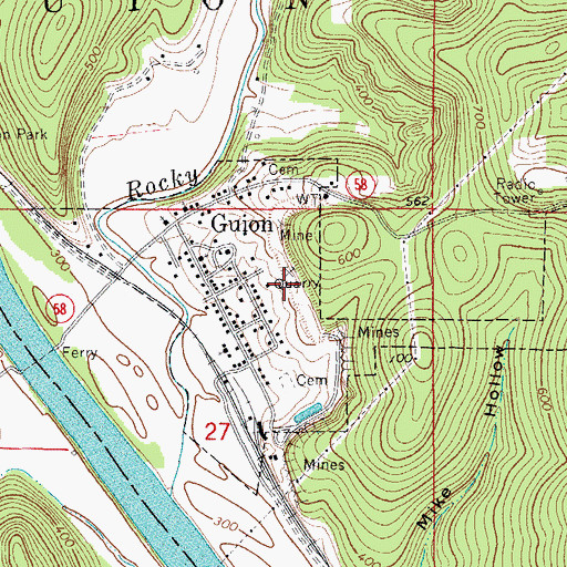 Topographic Map of Town of Guion, AR