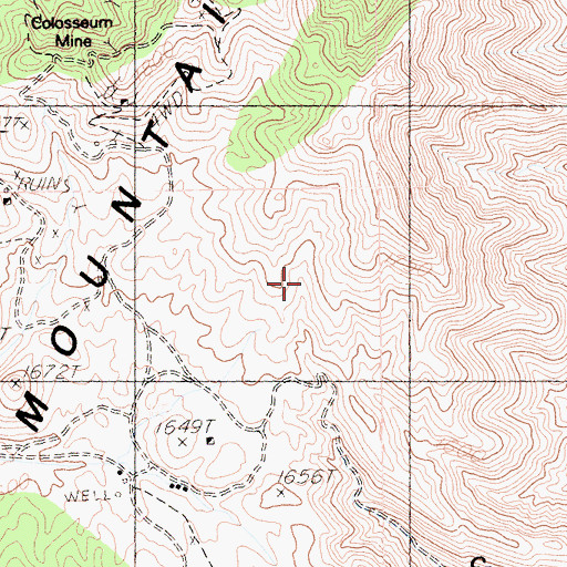 Topographic Map of Clark Mountain Range, CA
