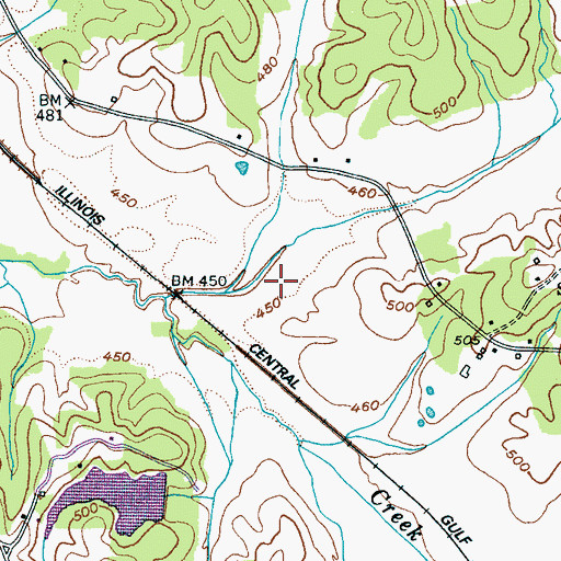 Topographic Map of Town of Guys, TN