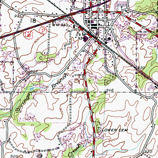 Topographic Map of Town of Hackleburg, AL