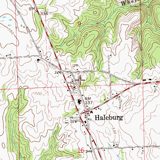 Topographic Map of Town of Haleburg, AL