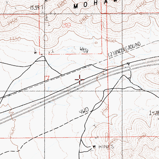 Topographic Map of Clark Mountain Station, CA