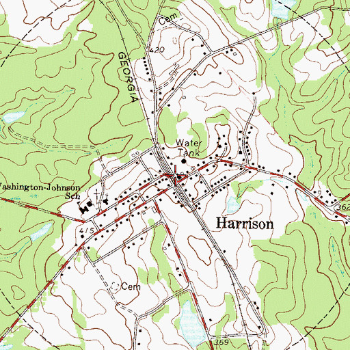 Topographic Map of Town of Harrison, GA